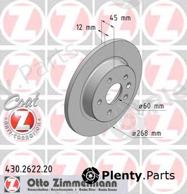  ZIMMERMANN part 430.2622.20 (430262220) Brake Disc