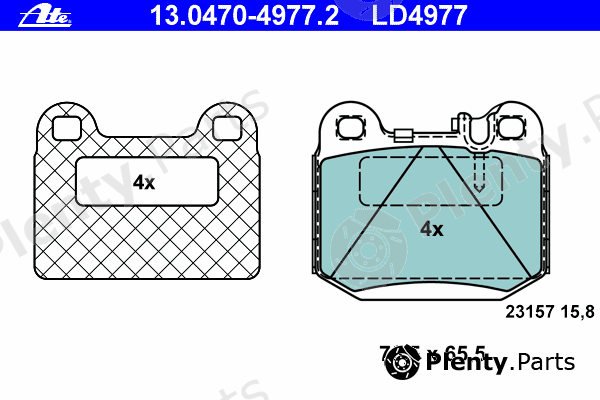  ATE part 13.0470-4977.2 (13047049772) Brake Pad Set, disc brake