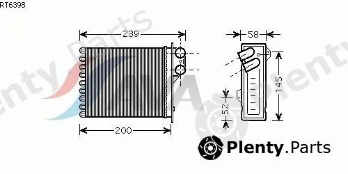  AVA QUALITY COOLING part RT6398 Heat Exchanger, interior heating