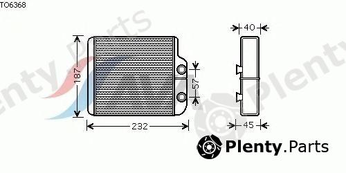 AVA QUALITY COOLING part TO6368 Heat Exchanger, interior heating