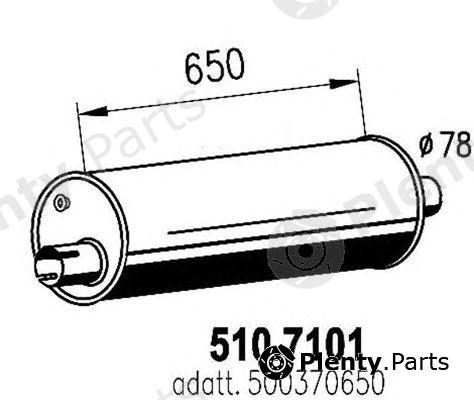  ASSO part 510.7101 (5107101) Middle-/End Silencer