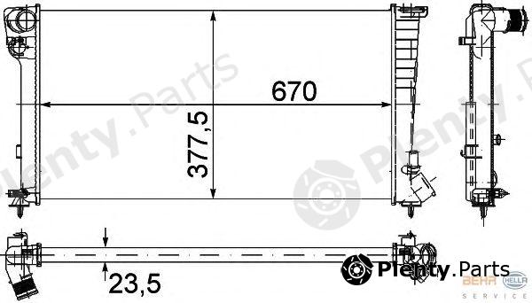  HELLA part 8MK376715-521 (8MK376715521) Radiator, engine cooling