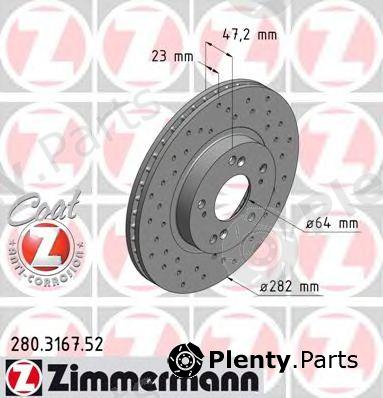  ZIMMERMANN part 280316752 Brake Disc