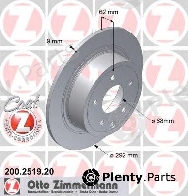  ZIMMERMANN part 200.2519.20 (200251920) Brake Disc