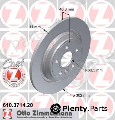 ZIMMERMANN part 610.3714.20 (610371420) Brake Disc