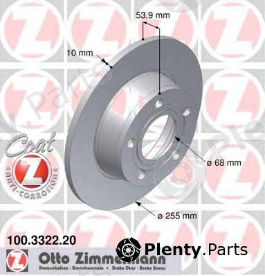  ZIMMERMANN part 100.3322.20 (100332220) Brake Disc