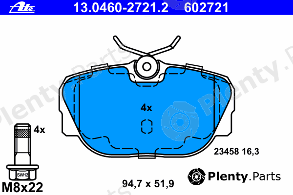  ATE part 13.0460-2721.2 (13046027212) Brake Pad Set, disc brake