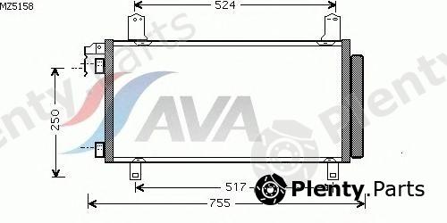  AVA QUALITY COOLING part MZ5158 Condenser, air conditioning