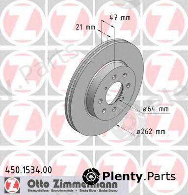  ZIMMERMANN part 450.1534.00 (450153400) Brake Disc