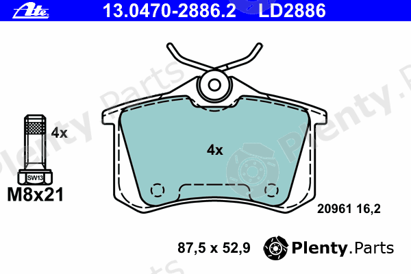  ATE part 13-0470-2886-2 (13047028862) Brake Pad Set, disc brake