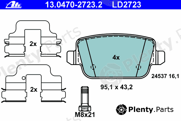  ATE part 13.0470-2723.2 (13047027232) Brake Pad Set, disc brake
