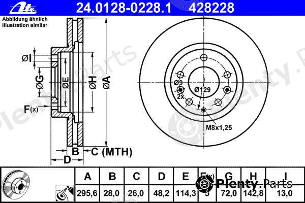  ATE part 24.0128-0228.1 (24012802281) Brake Disc