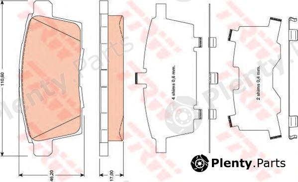  TRW part GDB3472 Brake Pad Set, disc brake