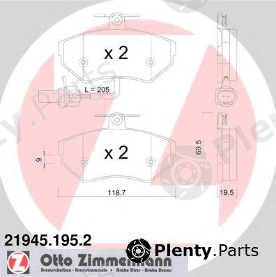  ZIMMERMANN part 21945.195.2 (219451952) Brake Pad Set, disc brake