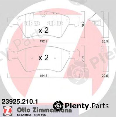  ZIMMERMANN part 23925.210.1 (239252101) Brake Pad Set, disc brake