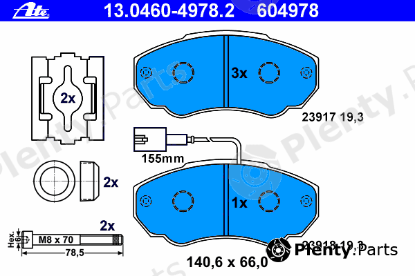  ATE part 13.0460-4978.2 (13046049782) Brake Pad Set, disc brake