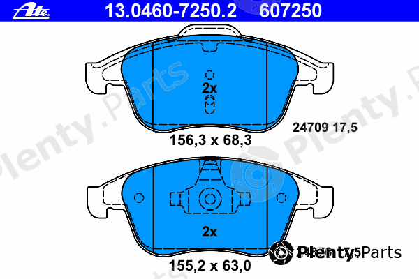  ATE part 13.0460-7250.2 (13046072502) Brake Pad Set, disc brake