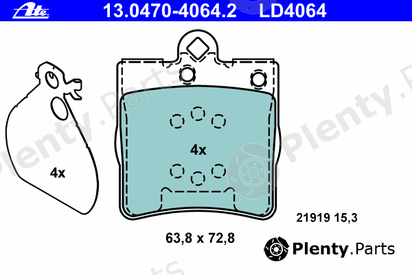  ATE part 13.0470-4064.2 (13047040642) Brake Pad Set, disc brake