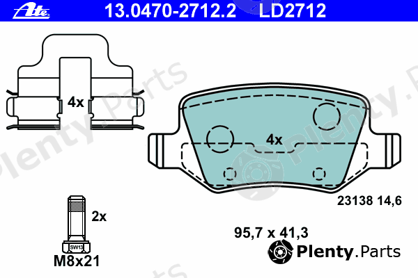  ATE part 13.0470-2712.2 (13047027122) Brake Pad Set, disc brake