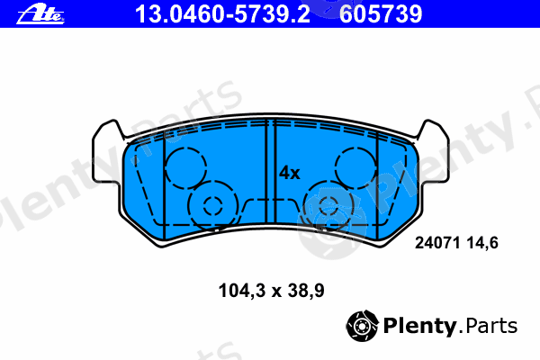  ATE part 13.0460-5739.2 (13046057392) Brake Pad Set, disc brake