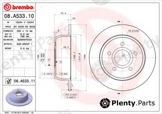  BREMBO part 08.A533.11 (08A53311) Brake Disc