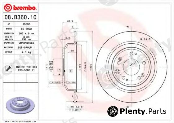  BREMBO part 08.B360.10 (08B36010) Brake Disc