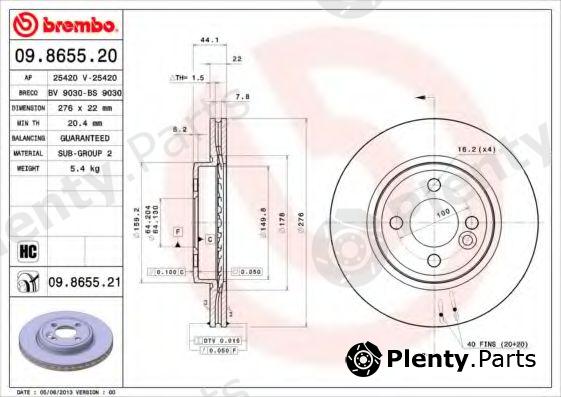  BREMBO part 09.8655.21 (09865521) Brake Disc