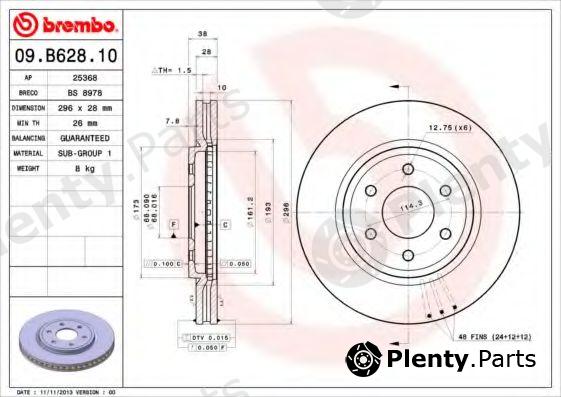  BREMBO part 09.B628.10 (09B62810) Brake Disc