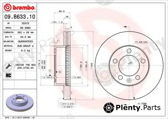  BREMBO part 09.B633.10 (09B63310) Brake Disc