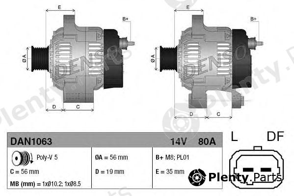  DENSO part DAN1063 Alternator