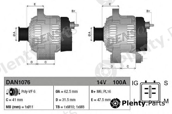  DENSO part DAN1076 Alternator