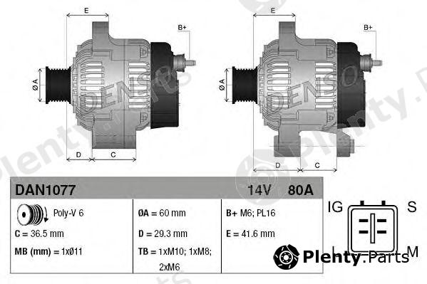  DENSO part DAN1077 Alternator