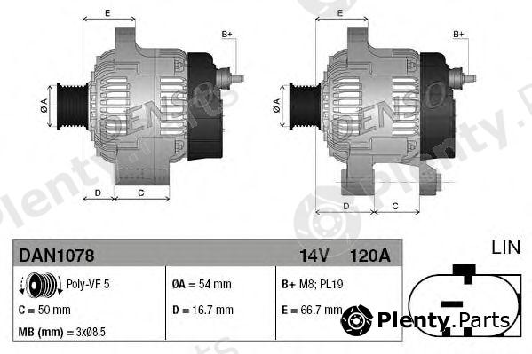  DENSO part DAN1078 Alternator