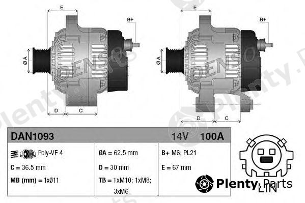  DENSO part DAN1093 Alternator