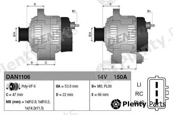  DENSO part DAN1106 Alternator