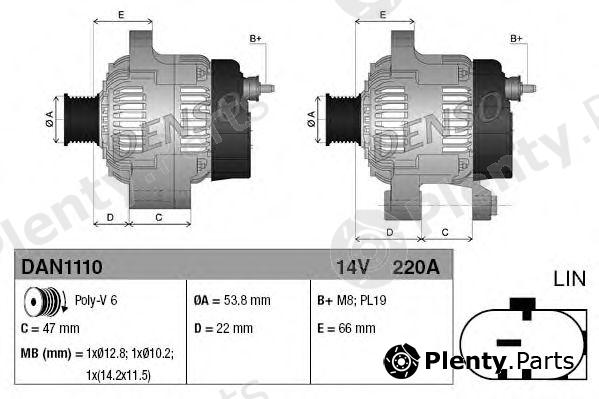  DENSO part DAN1110 Alternator