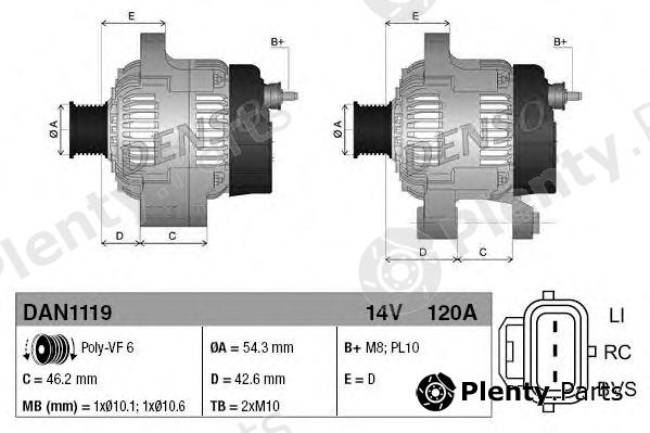  DENSO part DAN1119 Alternator