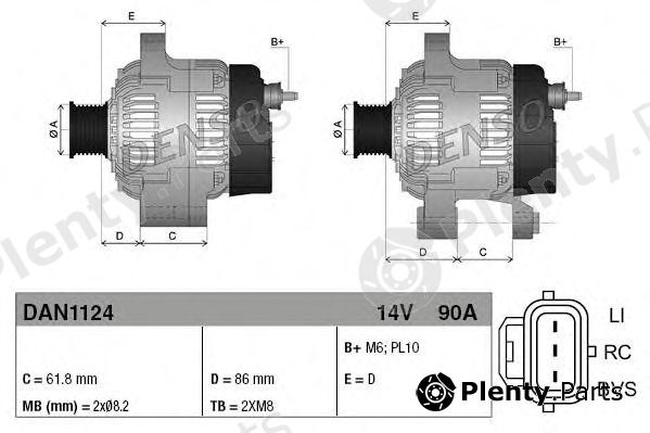  DENSO part DAN1124 Alternator