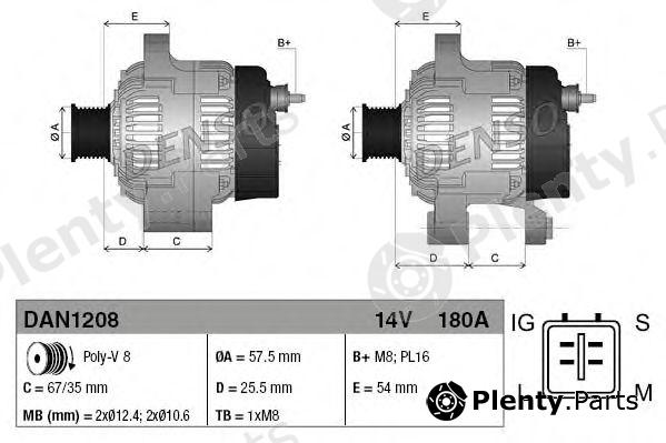  DENSO part DAN1208 Alternator