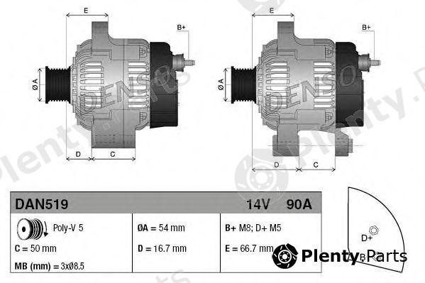  DENSO part DAN519 Alternator