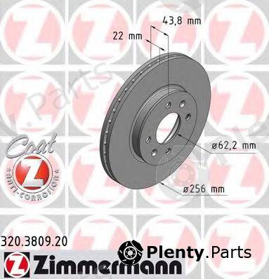  ZIMMERMANN part 320.3809.20 (320380920) Brake Disc