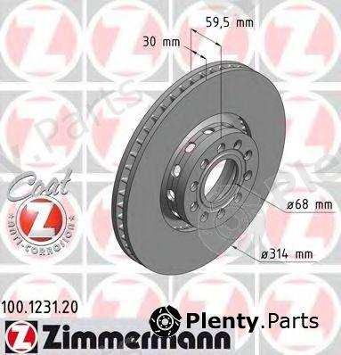  ZIMMERMANN part 100.1231.20 (100123120) Brake Disc