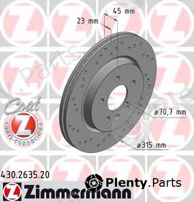  ZIMMERMANN part 430.2635.20 (430263520) Brake Disc