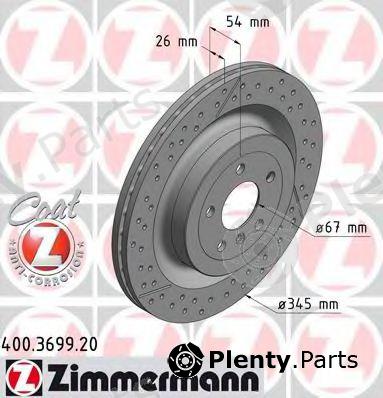  ZIMMERMANN part 400.3699.20 (400369920) Brake Disc