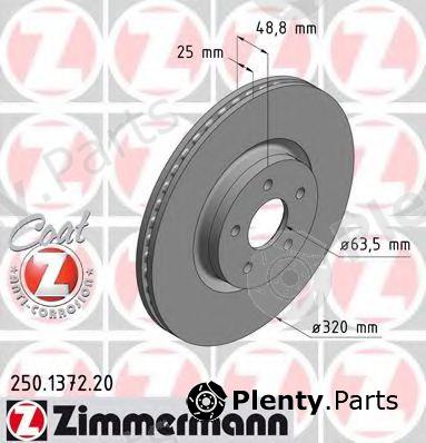  ZIMMERMANN part 250.1372.20 (250137220) Brake Disc