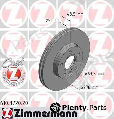  ZIMMERMANN part 610.3720.20 (610372020) Brake Disc