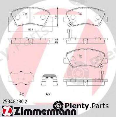  ZIMMERMANN part 25348.180.2 (253481802) Brake Pad Set, disc brake