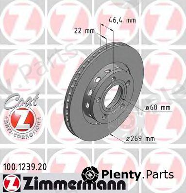  ZIMMERMANN part 100.1239.20 (100123920) Brake Disc