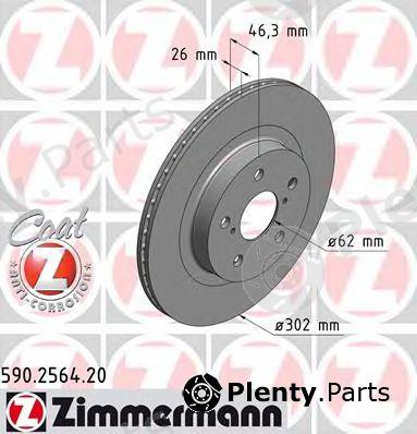  ZIMMERMANN part 590.2564.20 (590256420) Brake Disc