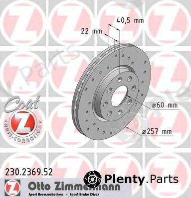 ZIMMERMANN part 230.2369.52 (230236952) Brake Disc